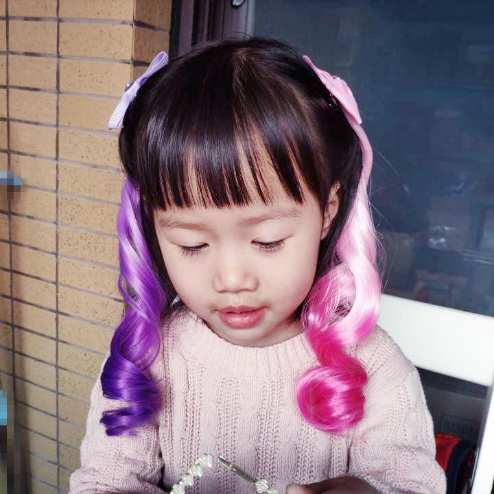 jepit rambut wig palsu anak unicorn lucu / wig rambu palsu anak premium lucu