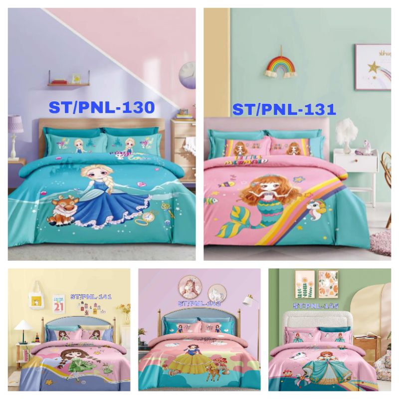Sprei Katun Jepang Panel Ukuran Single Motif Princess