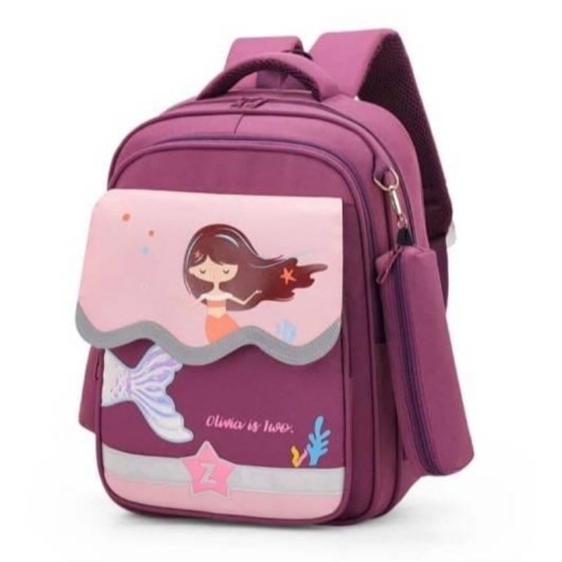 tas ransel anak 2in1 mermaid
