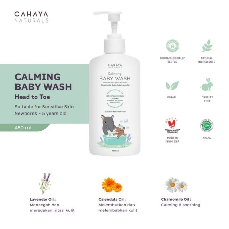 Cahaya Naturals Baby Calming Wash (Sensitive Skin) 450 ml - Sabun Mand