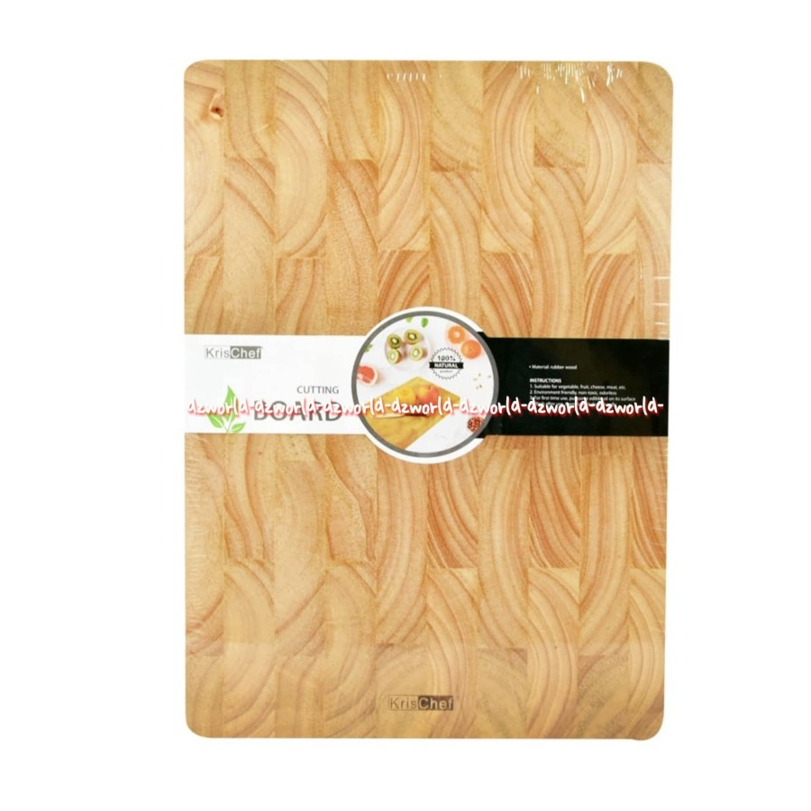 Krischef Cutting Board Papan Talenan Bambu 36x25cm Alas Memotong Alat Potong Talenan Warna Coklat Papan Irisan Model Kotak Persegi Kris Chef