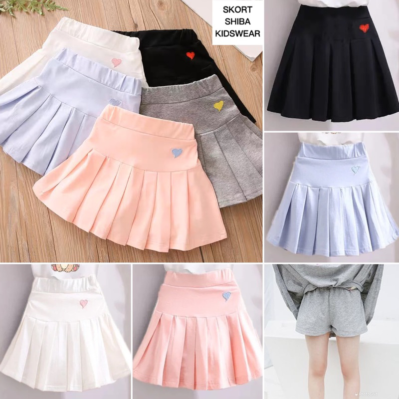 (3-15 TAHUN) Skort Rok Celana Putih Import Anak Perempuan | Skort Rok Tenis Pendek Remaja Perempuan 