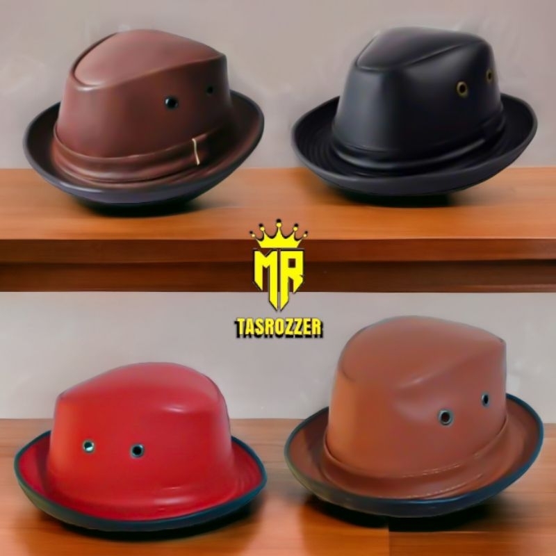 Topi tompi fedora kulit asli kualitas super l tompi kulit