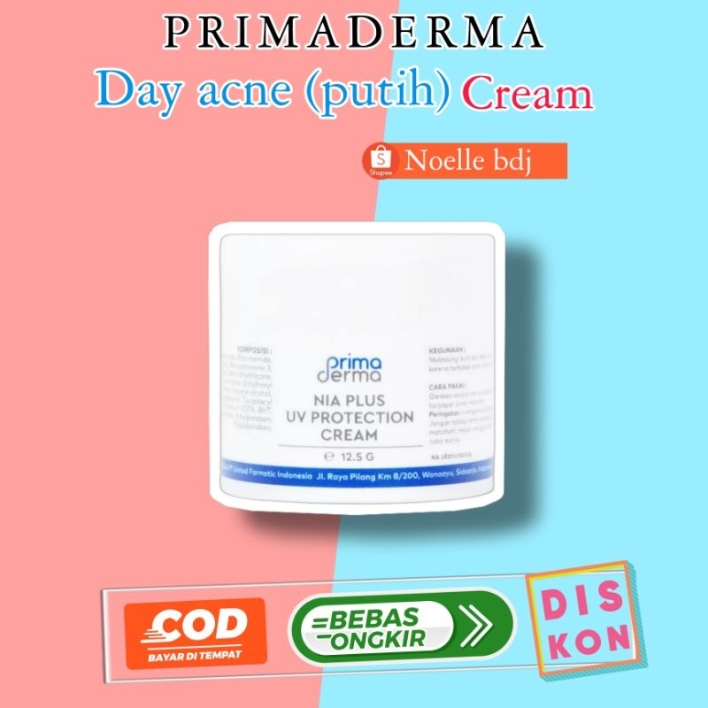 CREAM JERAWAT Primaderma NIA PLUS UV PROTECTION CREAM (Putih) KULIT KERING SEGEL