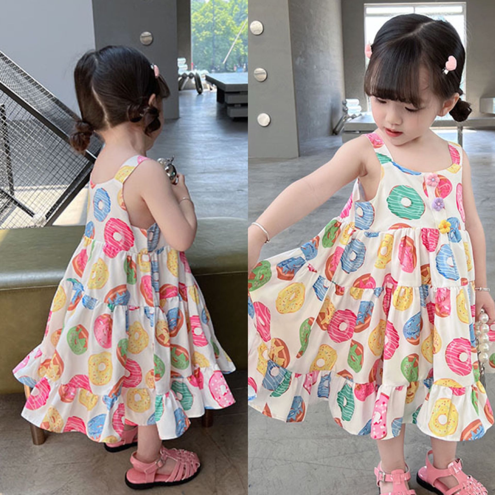 MODEL TERBARU DRES KOREAN STYLE MOTIF DONAT