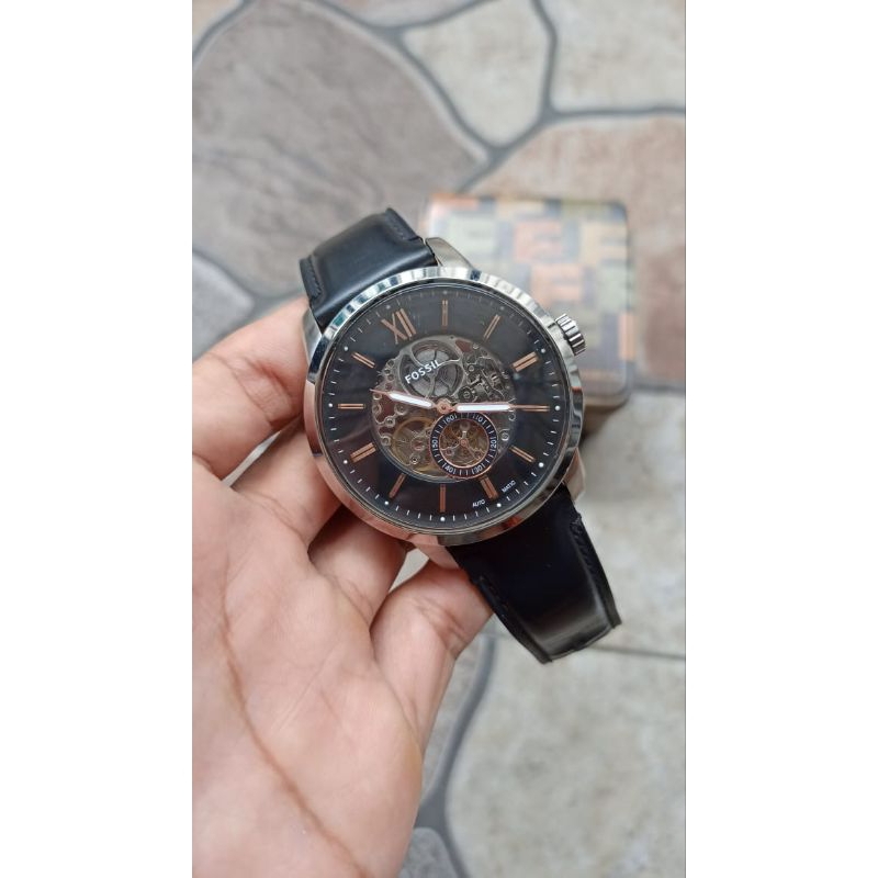 jam tangan F0SllL me3153 automatic skeleton original