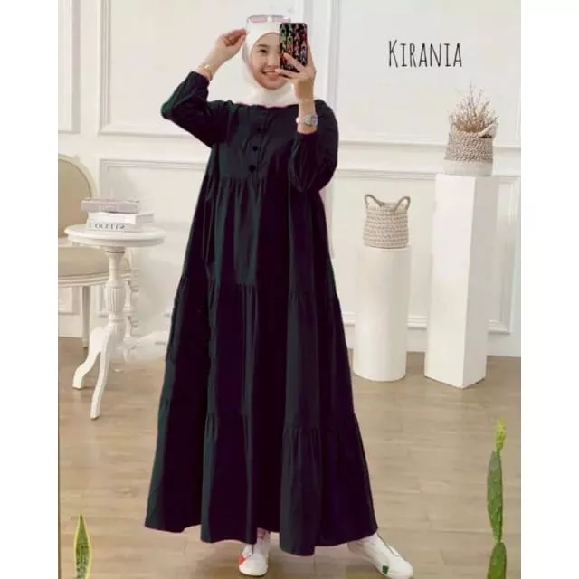 kirania dress/ kirania  gamis  premium katun//  gamis  Wanita fashion muslim/gamis wanita jumbo kekinian premium