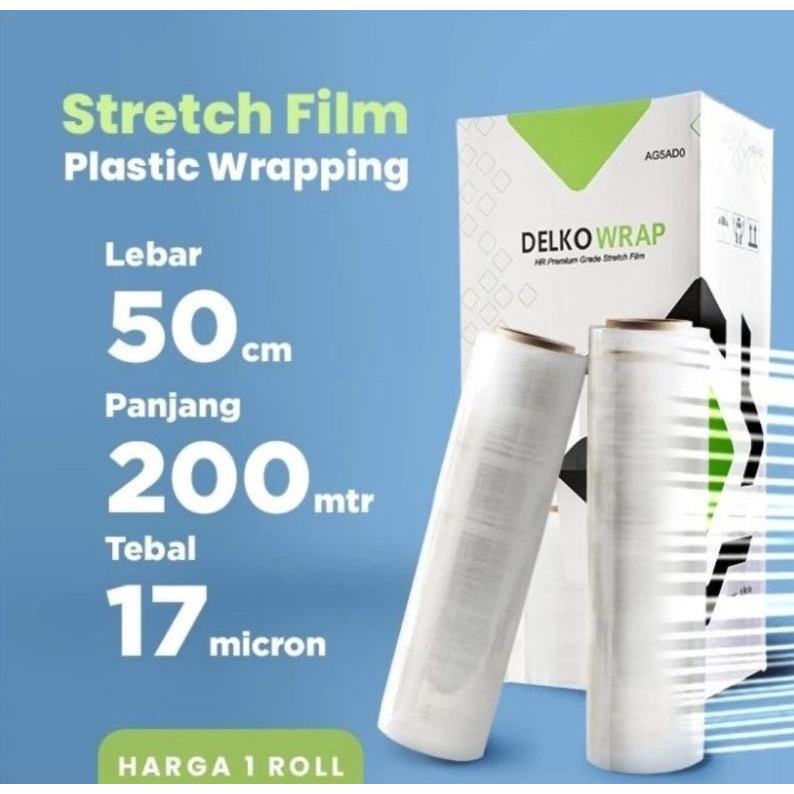 Plastik Wrapping Barang Stretch 50x250 Hitam Film Delkowrap