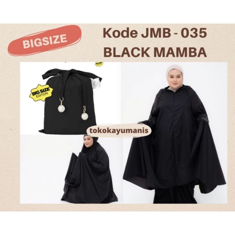 [BIGSIZE] MUKENA TRAVEL ALIF BY ALIF MODERN WEAR - BLACK MAMBA