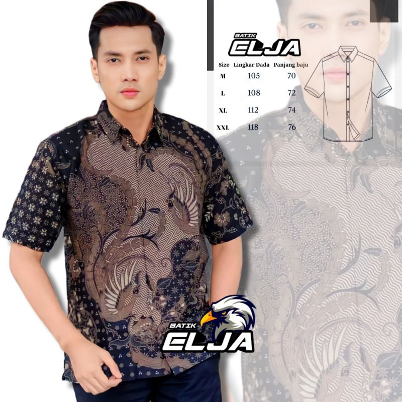 Baju Batik Pria Lengan Pendek Modern Kemeja Kantor Seragam Motif Terbaru