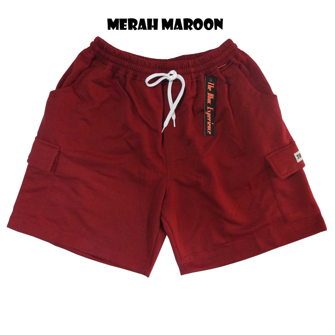 TDE/SHORT CARGO/CELANA PENDEK/UNISEX/PRIA/WANITA/CARGO/MAROON