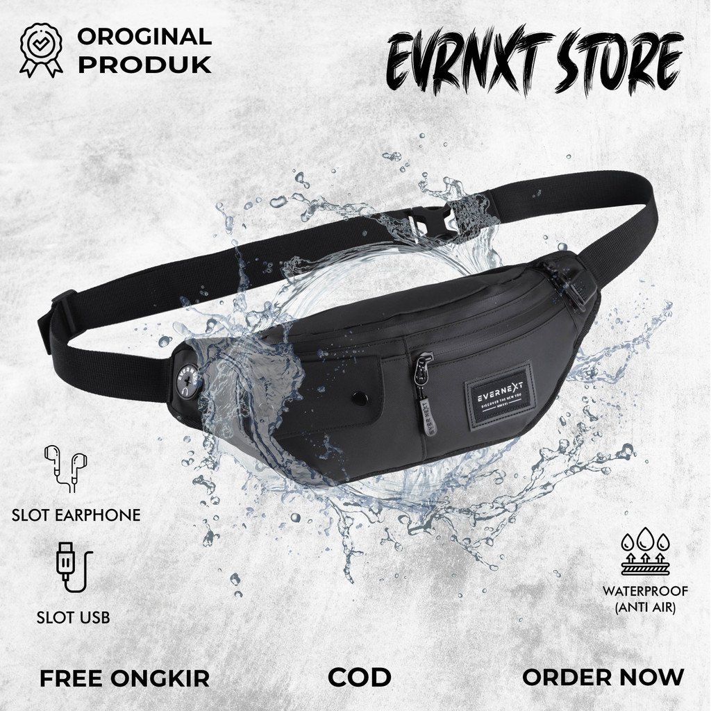 Tas Weistbag Waistbag Waisbag Slempang Selempang Sling Bag Slingbag Outdoor Outdor Pria Cowok Cowo Waterproof Anti Air Distro