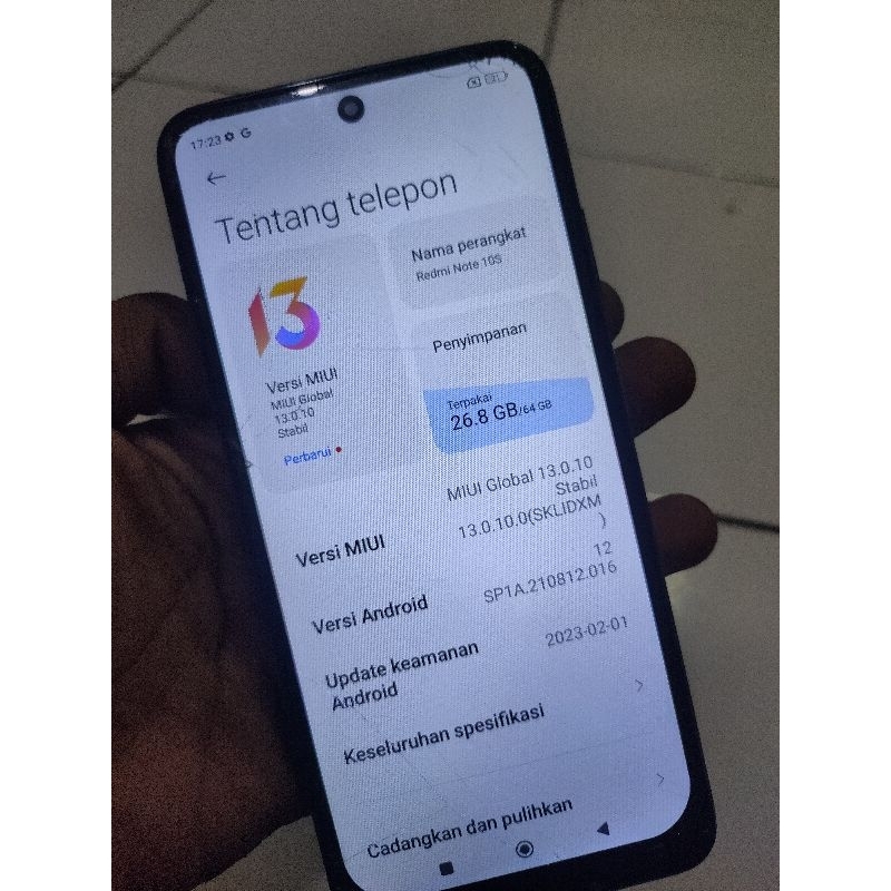 Redmi note 10s 6/64 minus lcd