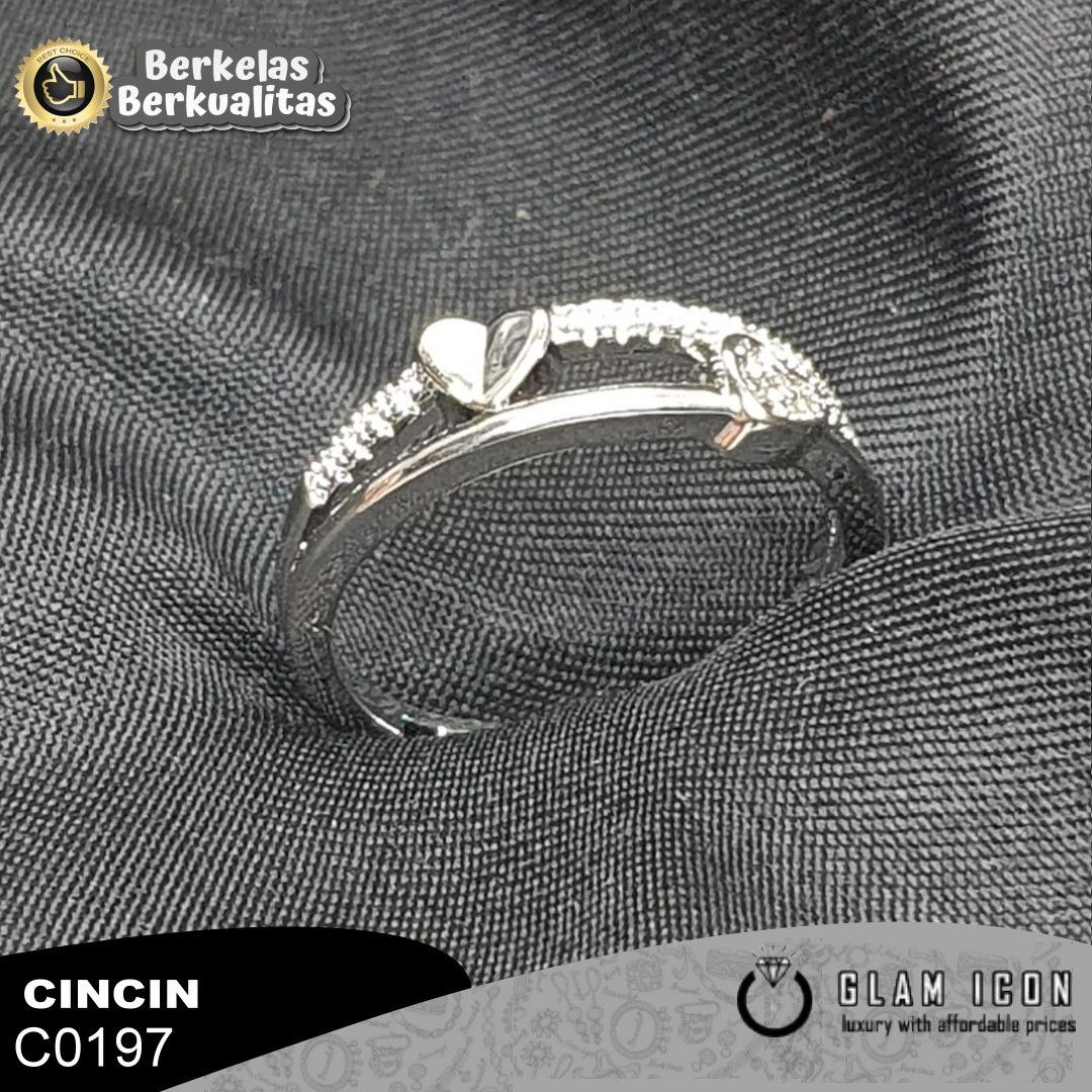 GLAMICON JEWELRY - Aksesoris wanita Cincin Wanita Dua layer mata love C0197 CCS