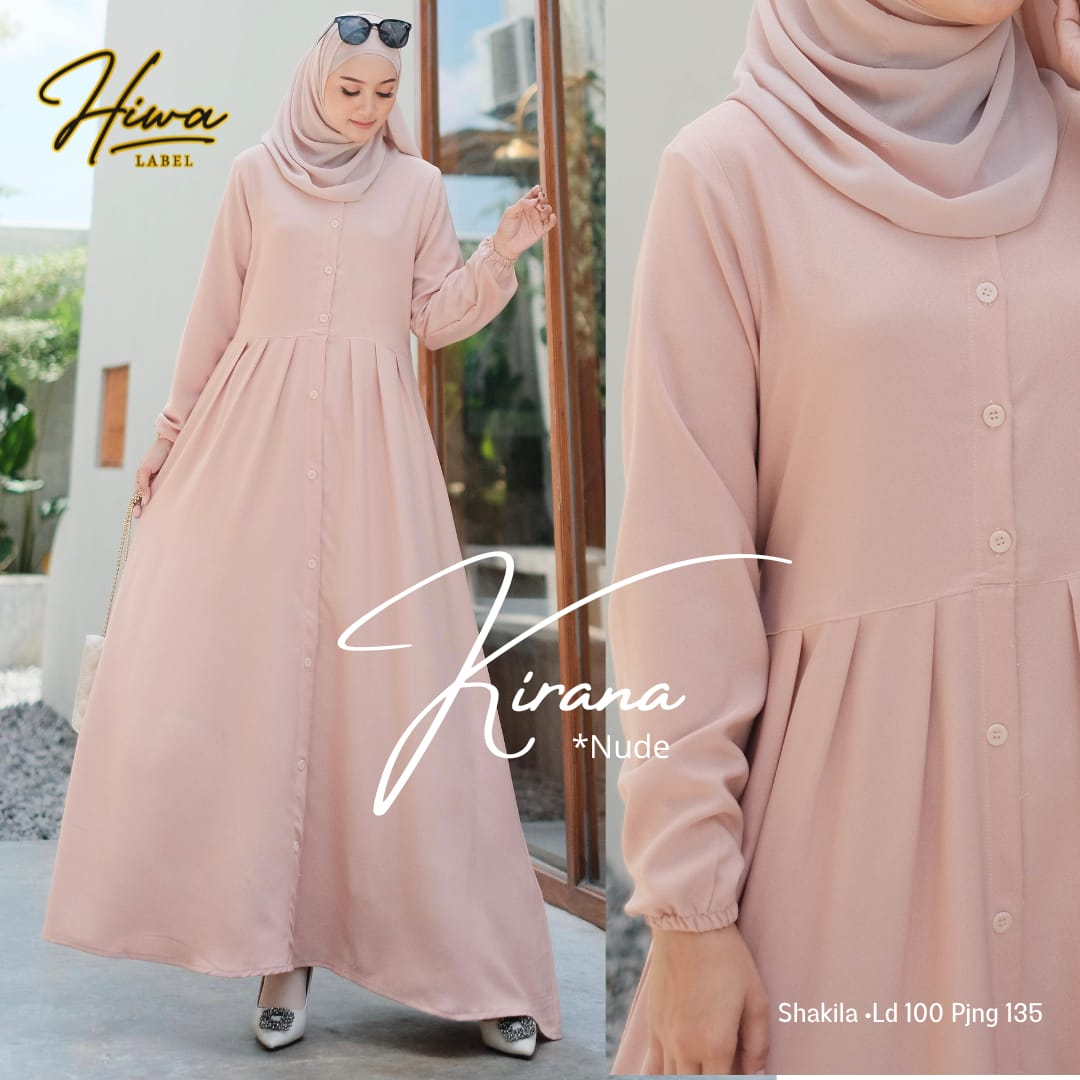 Kirana Dress Gamis Muslim Wanita Midi Original Produk By Hiwa