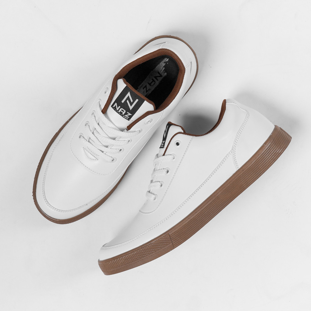 Sepatu Sneakers Pria Casual Shoes Kets Original Naz Travelling New Dedrick White Series