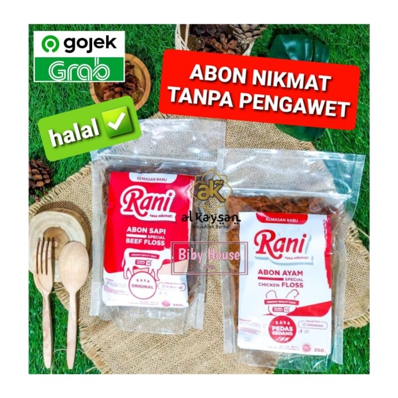 

ABON ASLI SAPI / AYAM RASA ORIGINAL ATAU PEDAS MEREK RANI 200 GR / 250 GR TANPA PENGAWET