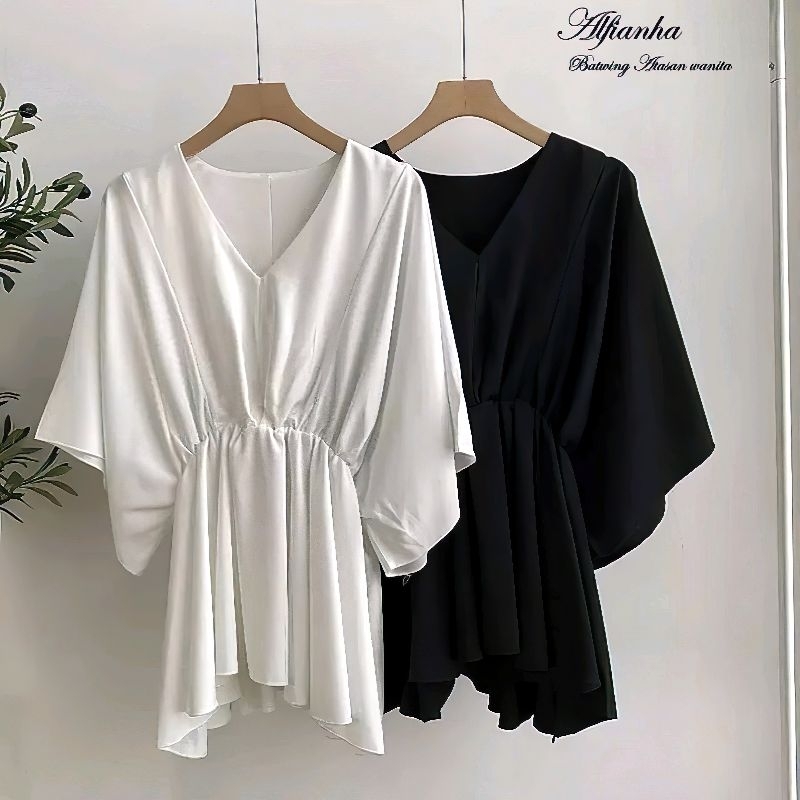 Blus Atasan wanita dewasa bahan crinkle airflow premium