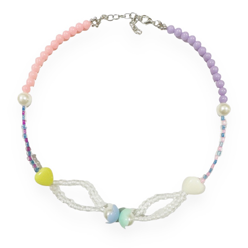 Jovita Flowery Colorful Beads Necklace Kalung Bunga Warna Warni Korea