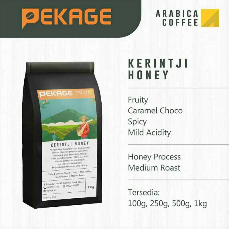 

KOPI Arabica Kerintji (250gr) Honey, PEKAGE "single Original