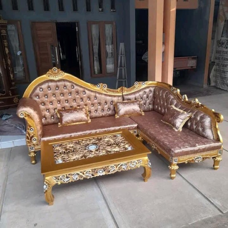 SOFA JATI POJOK SOFA UKIR SUDUT
