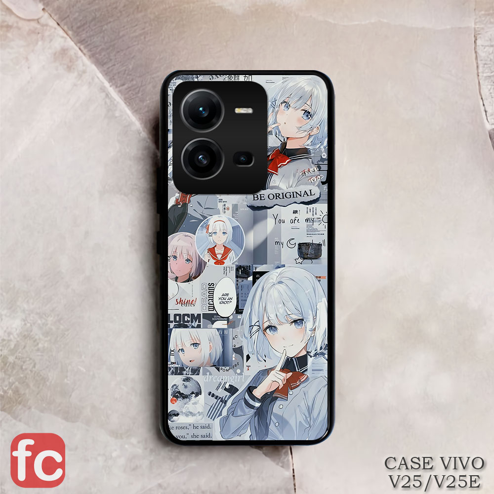 Case Glossy Vivo V25 V25E Pic HD |OZ15 Aesthetic Anime Girl | Caseing Kesing Hp Vivo V25/V25E Silico