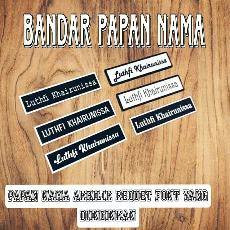 

Papan Nama akrilik | NAME TAG AKRILIK