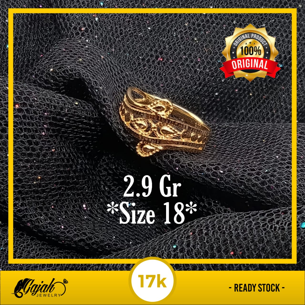 Cincin Emas 17K - 2.9 Gr Kadar 750 - 5036