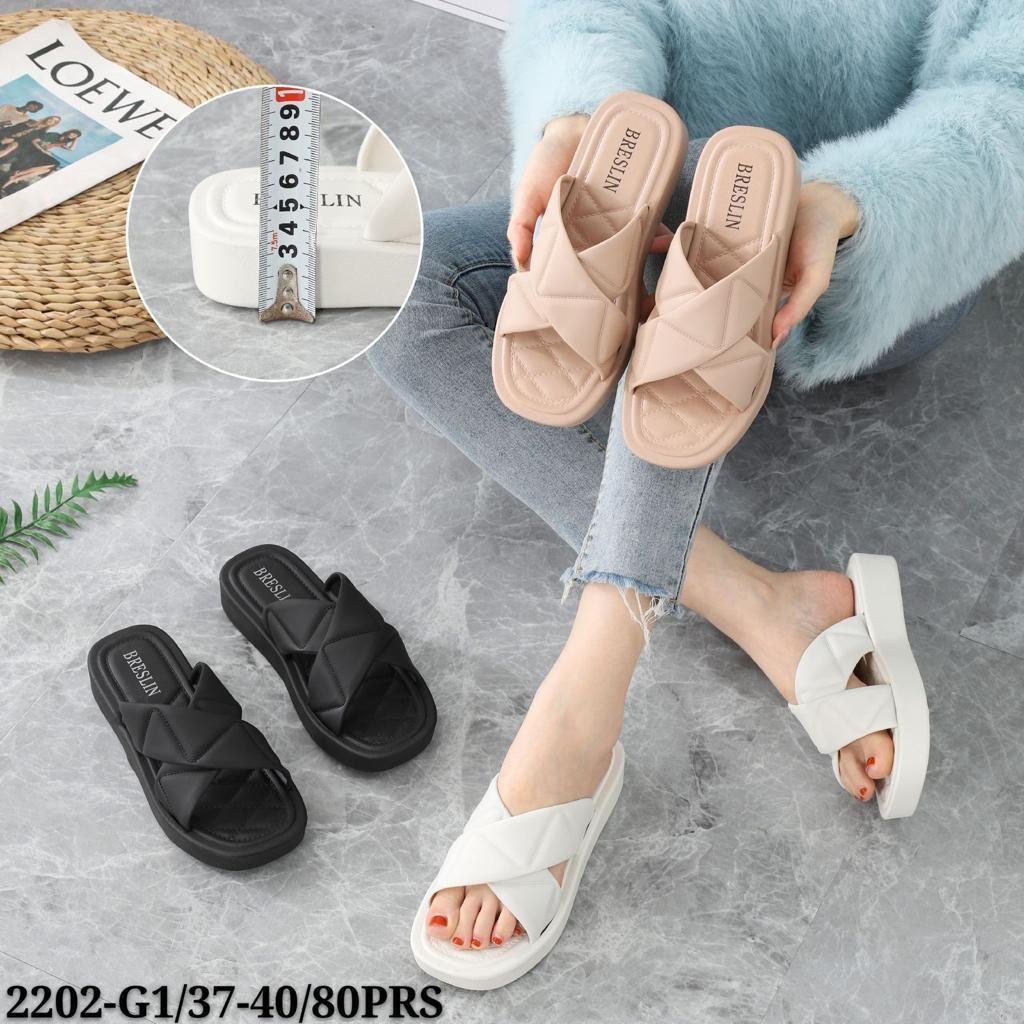 Sandal Wanita Selop SILANG BRESLIN Import / Sandal Jelly Karet Outdoor 2202-G1