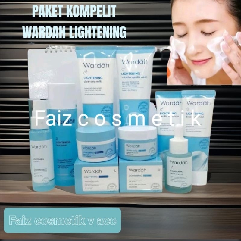 Wardah Lightening Paket Lengkap / paket Skincare Wardah Lightening.