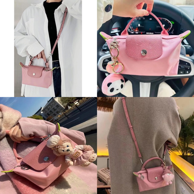 TERMURAH 1 Set Tas dan Strap Long*Champ Le Pliage Mini Bag Pouch with Handle (INCLUDE TALI)