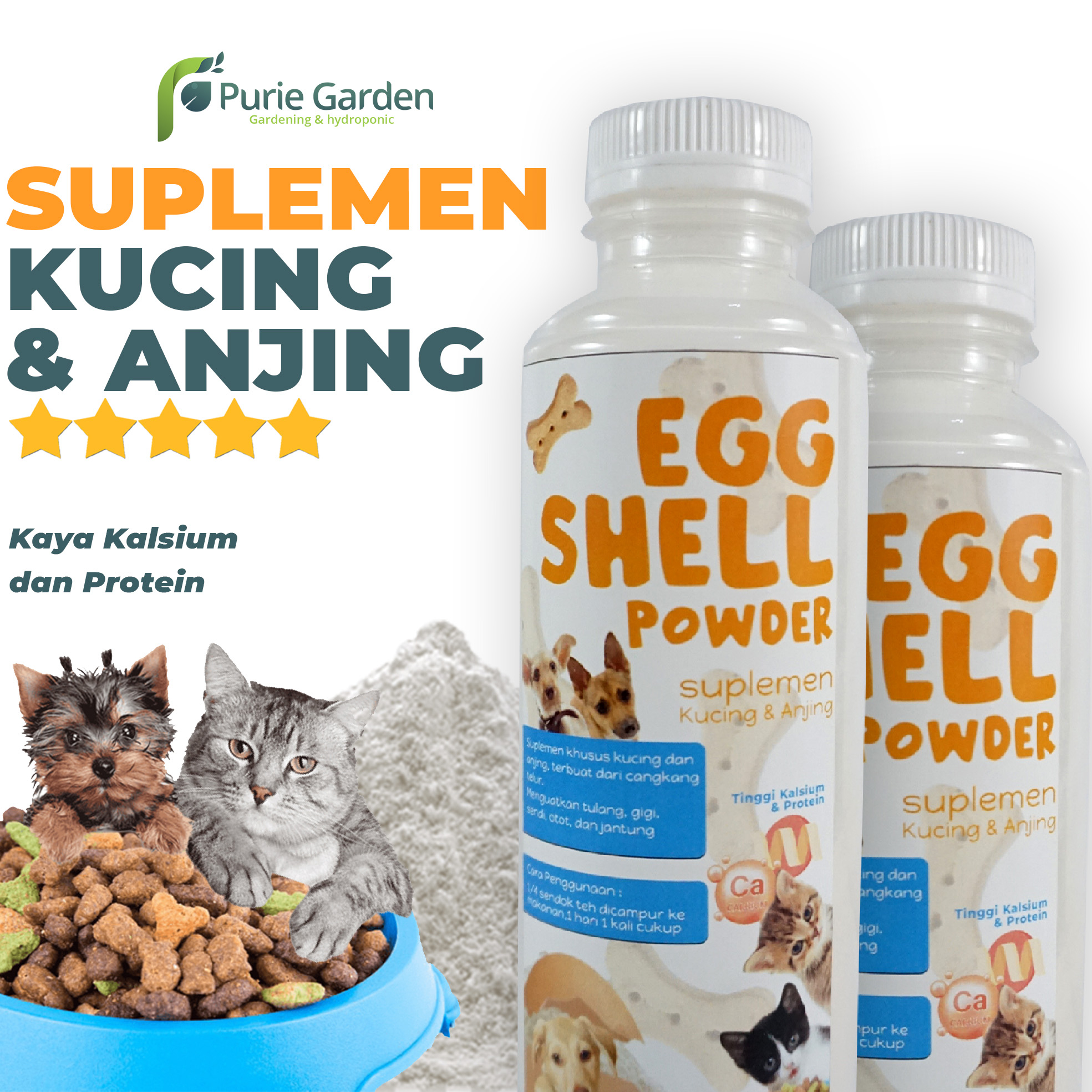 Suplemen Kucing Anjing Kalsium &amp; Protein Egg Shell PG KDR