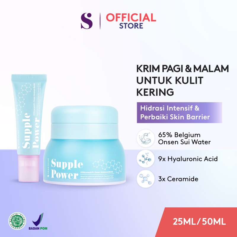 ✨ AKU MURAH ✨ Somethinc Supple Power Hyaluronic9+Onsen Moisture Bomb Gel - Krim Pagi dan Malam (Kulit Sensitif) [BPOM]