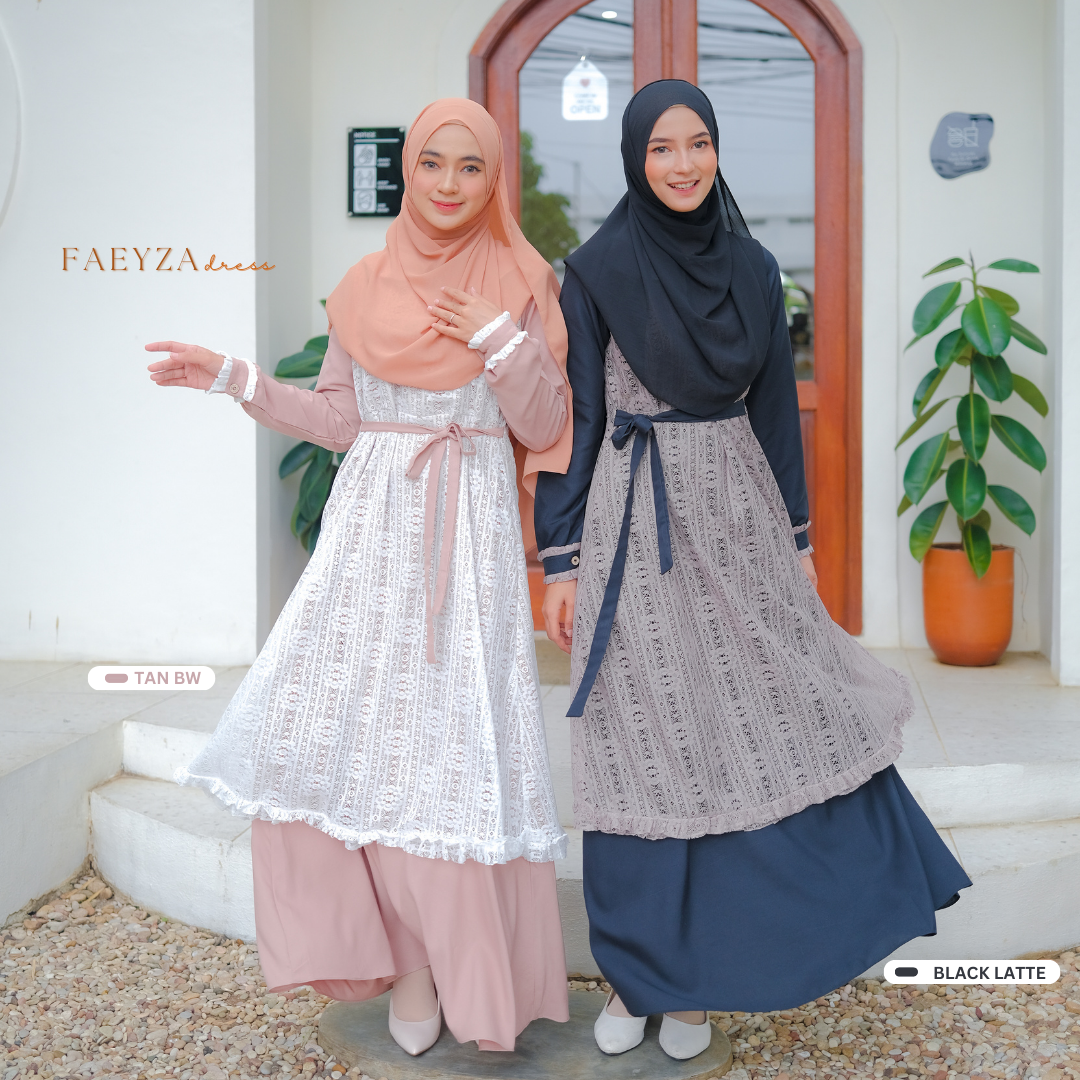 Riskirich Faeyza Dress Vol 3.0 Gamis Elegant Mewah Pesta Kombinasi Brukat Katun Kiyowo