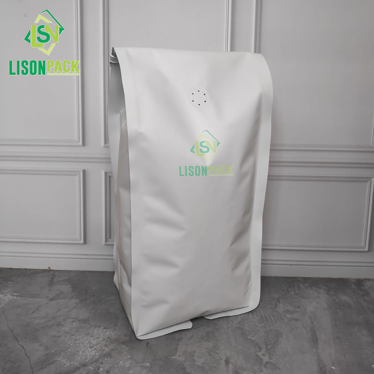 Kemasan Gusset Putih Quad Seal 1kg Alumunium Foil | Kemasan Coffee | Gusset Biji Kopi