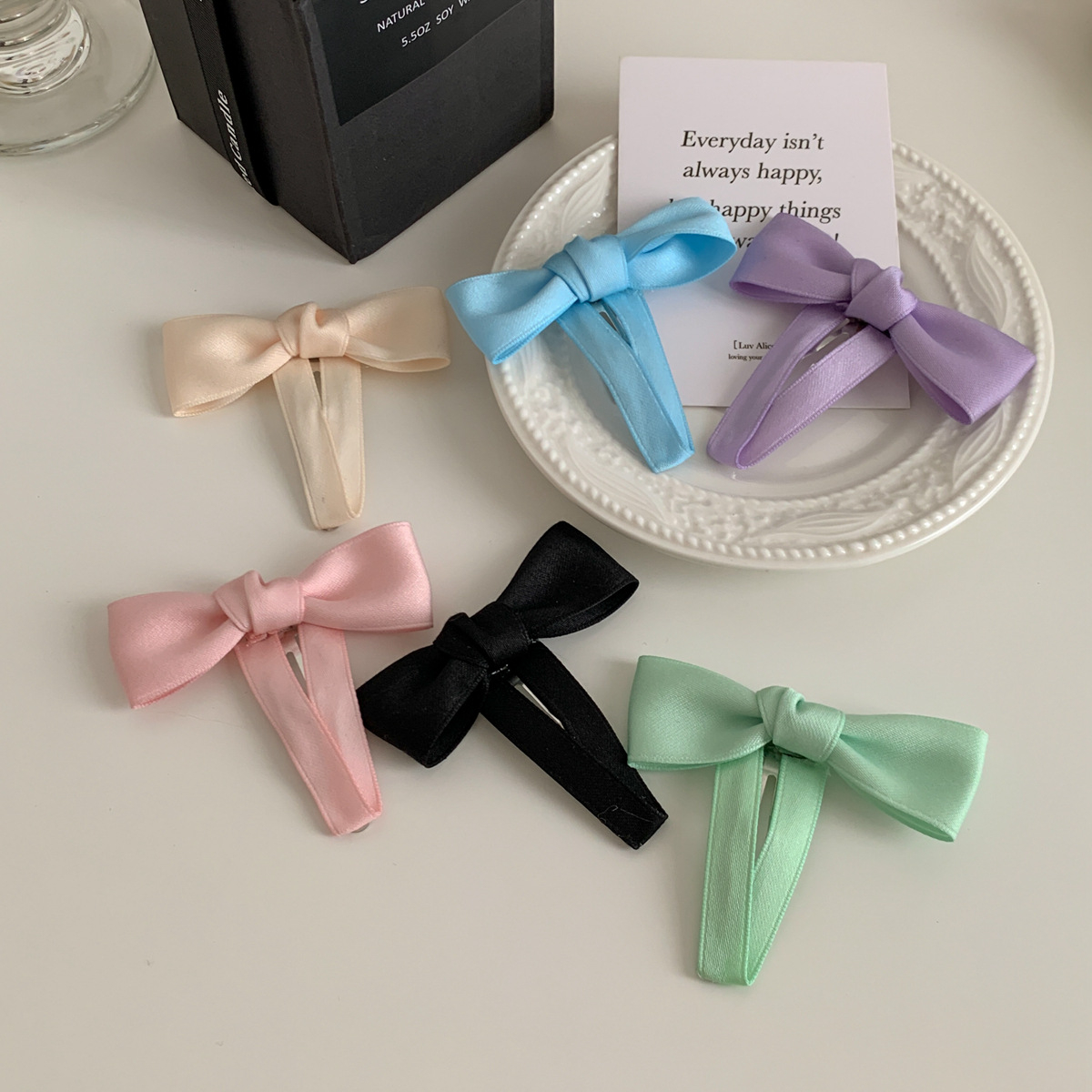 PREMIUM CANDY COLOR SATIN BOW HAIR CLIP CUTE GIRL BANGS BB BOBBY PIN JEPIT RAMBUT PONI WARNA SOFT LEMBUT PITA RIBBON KPOP KOREA KOREA AKSESORIS JEPITAN KECIL HIGH QUALITY GIRL GIRLY ANAK WANITA FAIRY