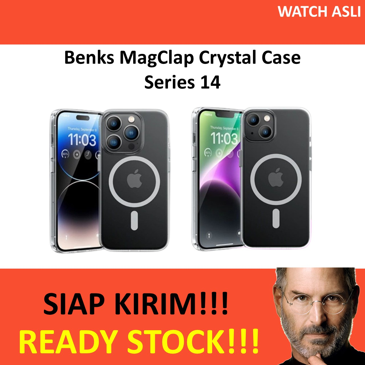 Original Benks MagClap for iPhone 14 Pro Max Plus Crystal Phone Case