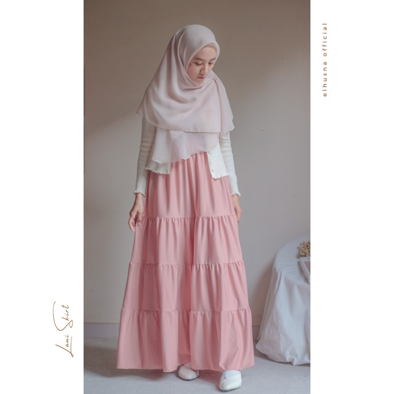 [𝐄𝐥𝐡𝐮𝐬𝐧𝐚] Lani Skirt/ Rok Canda / Rok Susun / Rok Rempel / Maxi Skirt / Rok Susun Ruffle