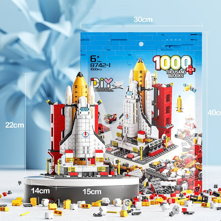 【COD】Nano Block Brick Rocket Kotak Pesawat Ulang-alik Peluncuran Roket 3D Puzzle Mainan Balok Susun