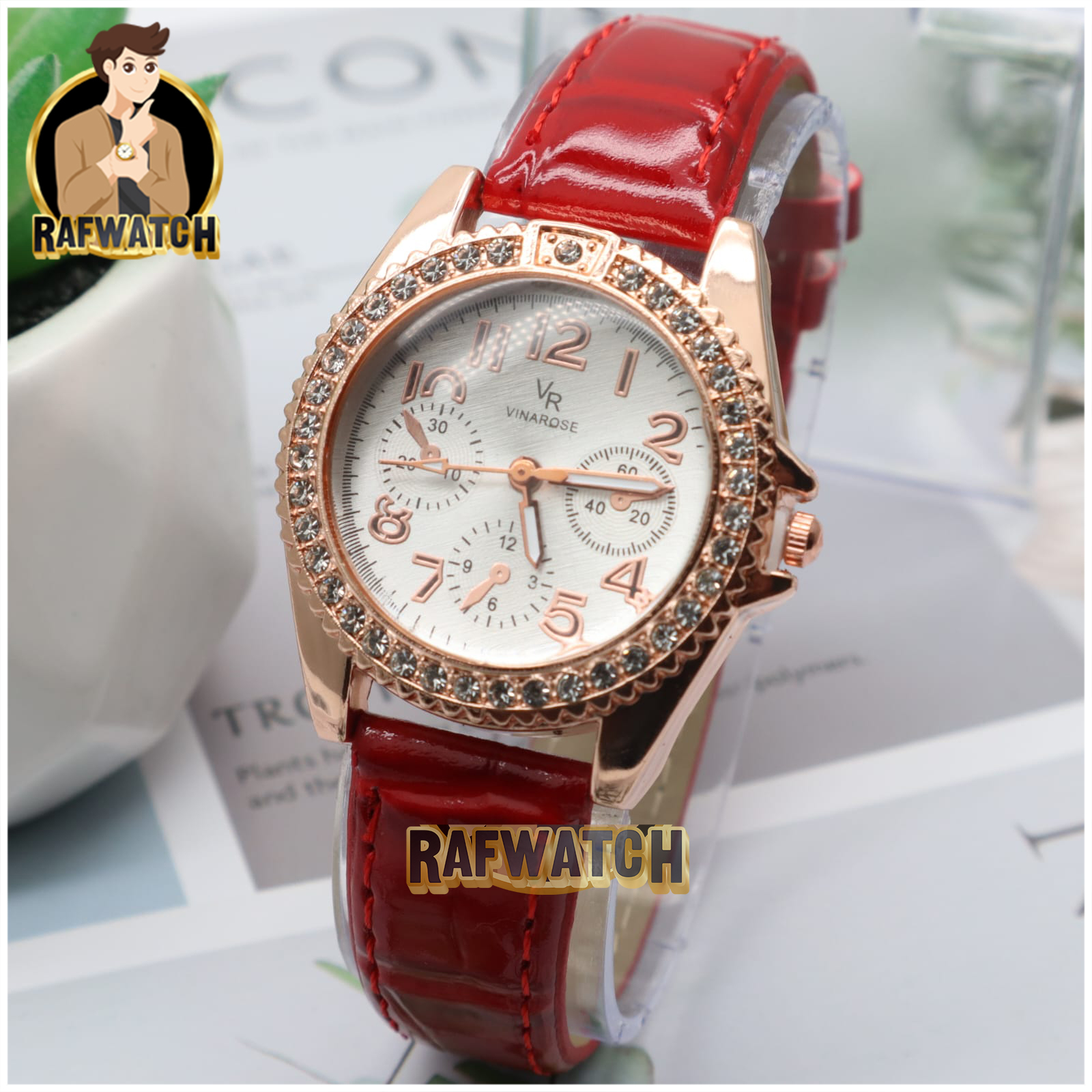 JAM TANGAN WANITA ELEGANT IMPORT STRAP KULIT PERMATA LAROCHE LR03