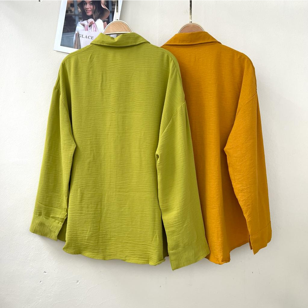 Kemeja Oversize Wanita Bahan Crinkle Airflow