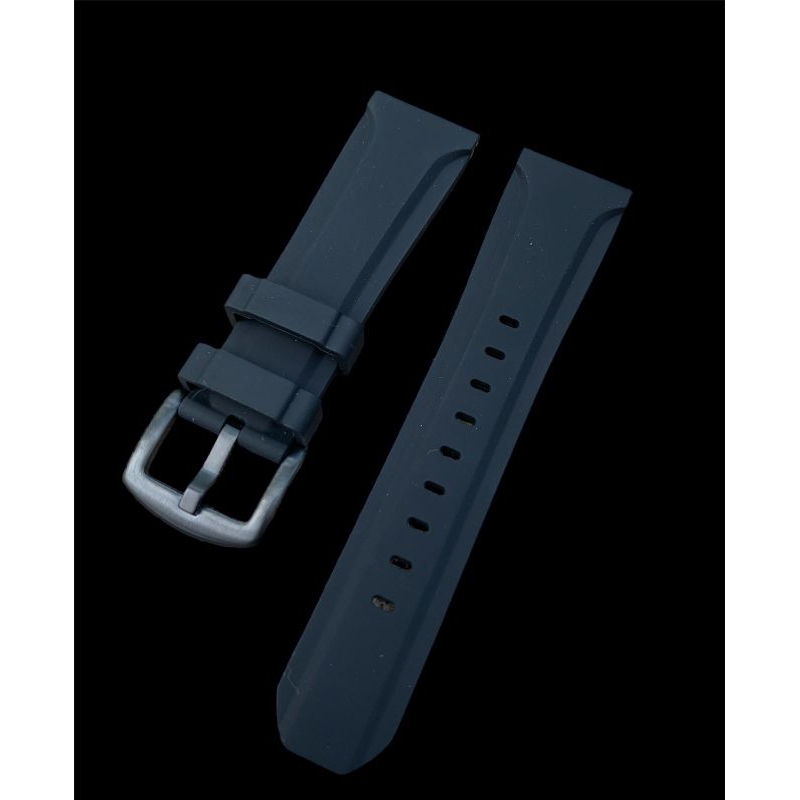 Strap tali jam tangan silicon lembut full hitam Size lug 24mm