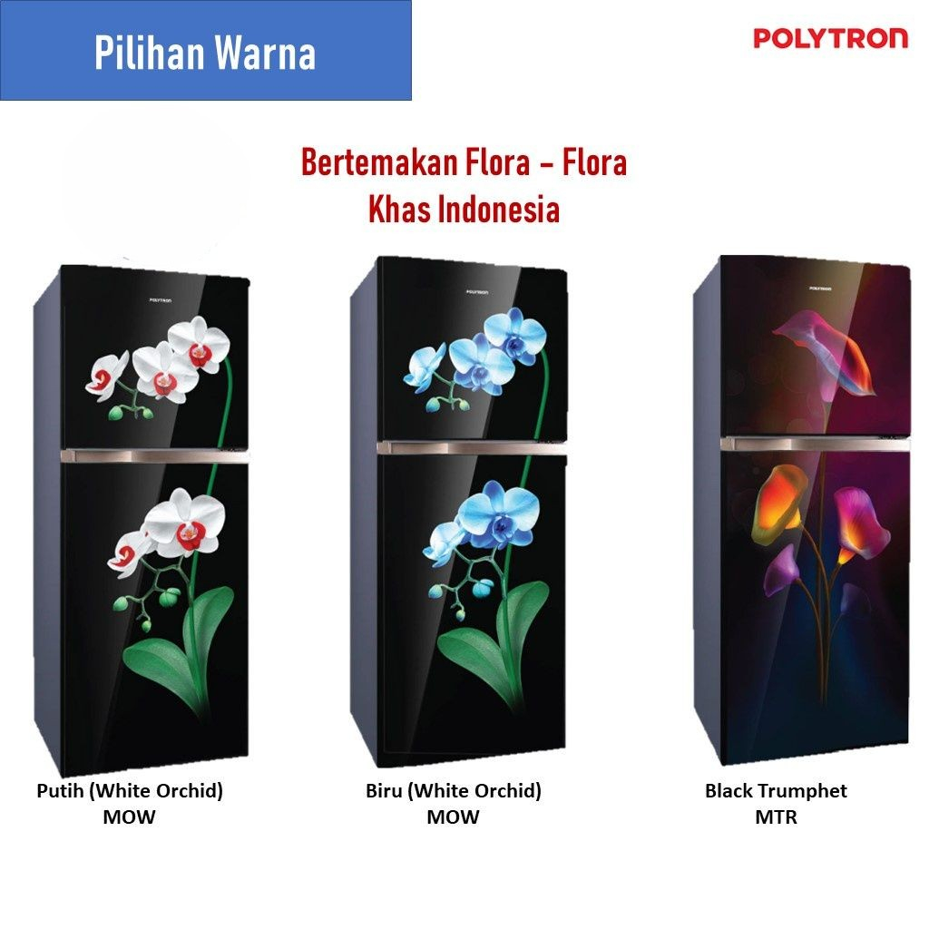 Kulkas Polytron 2 Pintu Belleza Varia Big Liter 300 liter PRM 430 X / MOB / MOW / MTR