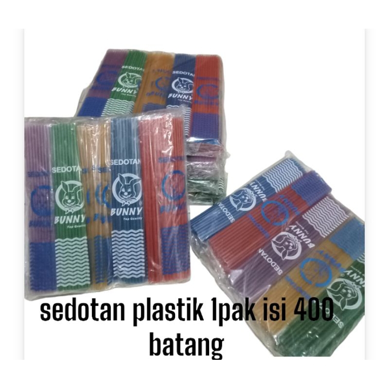 sedotan plastik warna isi 400 dalam 1 pak