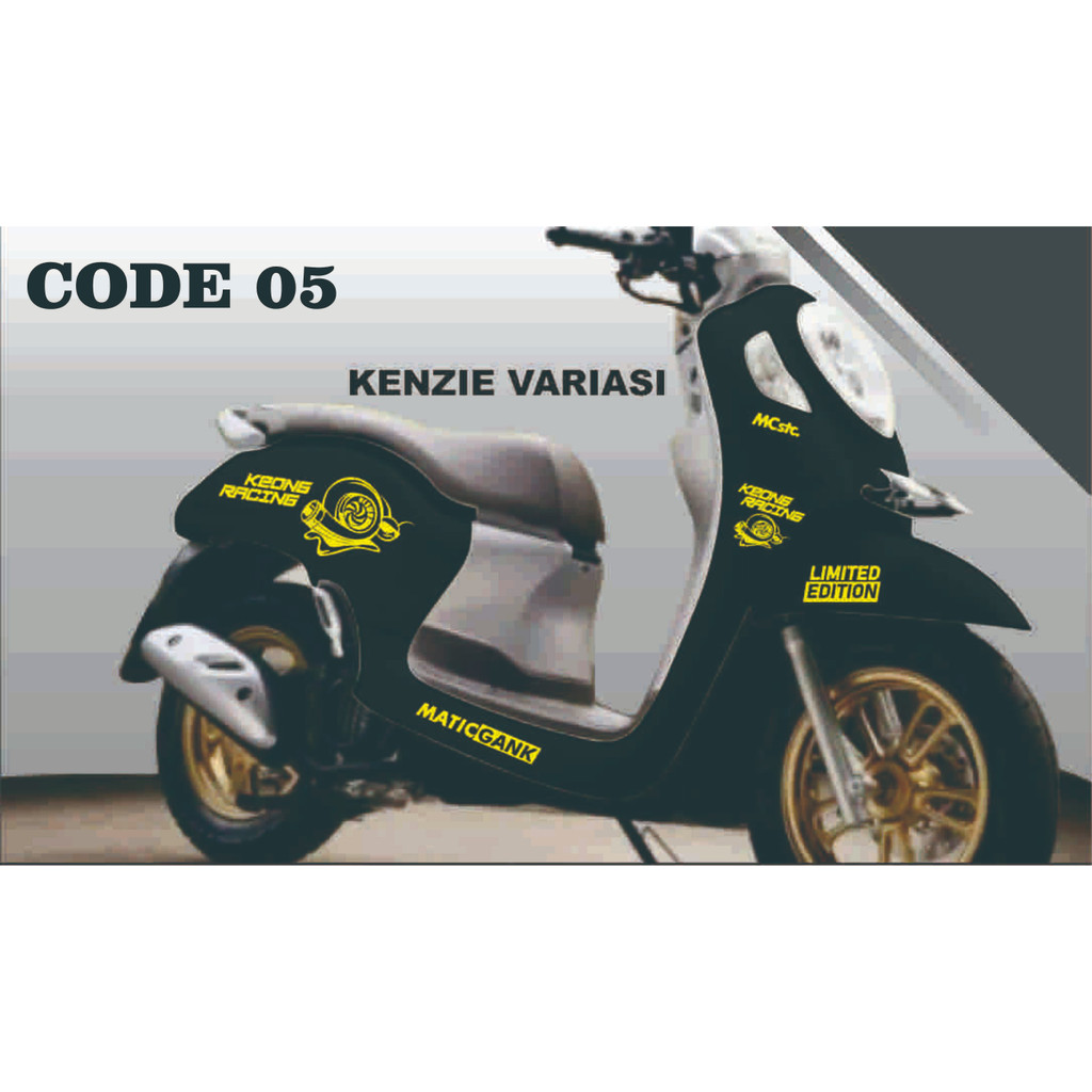 #05 VARIASI MOTOR HONDA SCOOPY aksesoris stiker striping semi full body cutting sticker variasi HOND