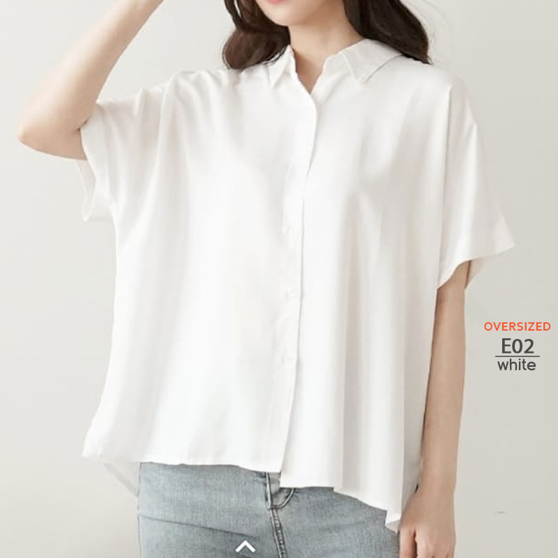 ARENA - Kemeja Oversize Wanita / Atasan Kerja Polos / Casual Blouse