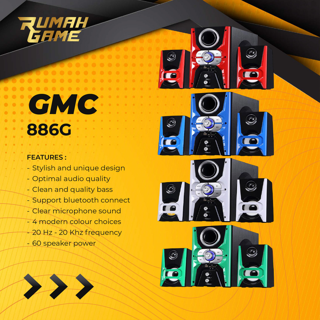 GMC 886G AV USB SD Card Bluetooth 20Hz - 20KHz Speaker Aktif