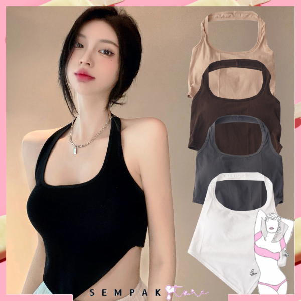 SS Bra Sport Wanita Necktie Tanpa Kawat 6783 Model Atasan V-neck Sexy Tali Leher Crop Top Elastis Bra Crop Ala Korea Kekinian Murah