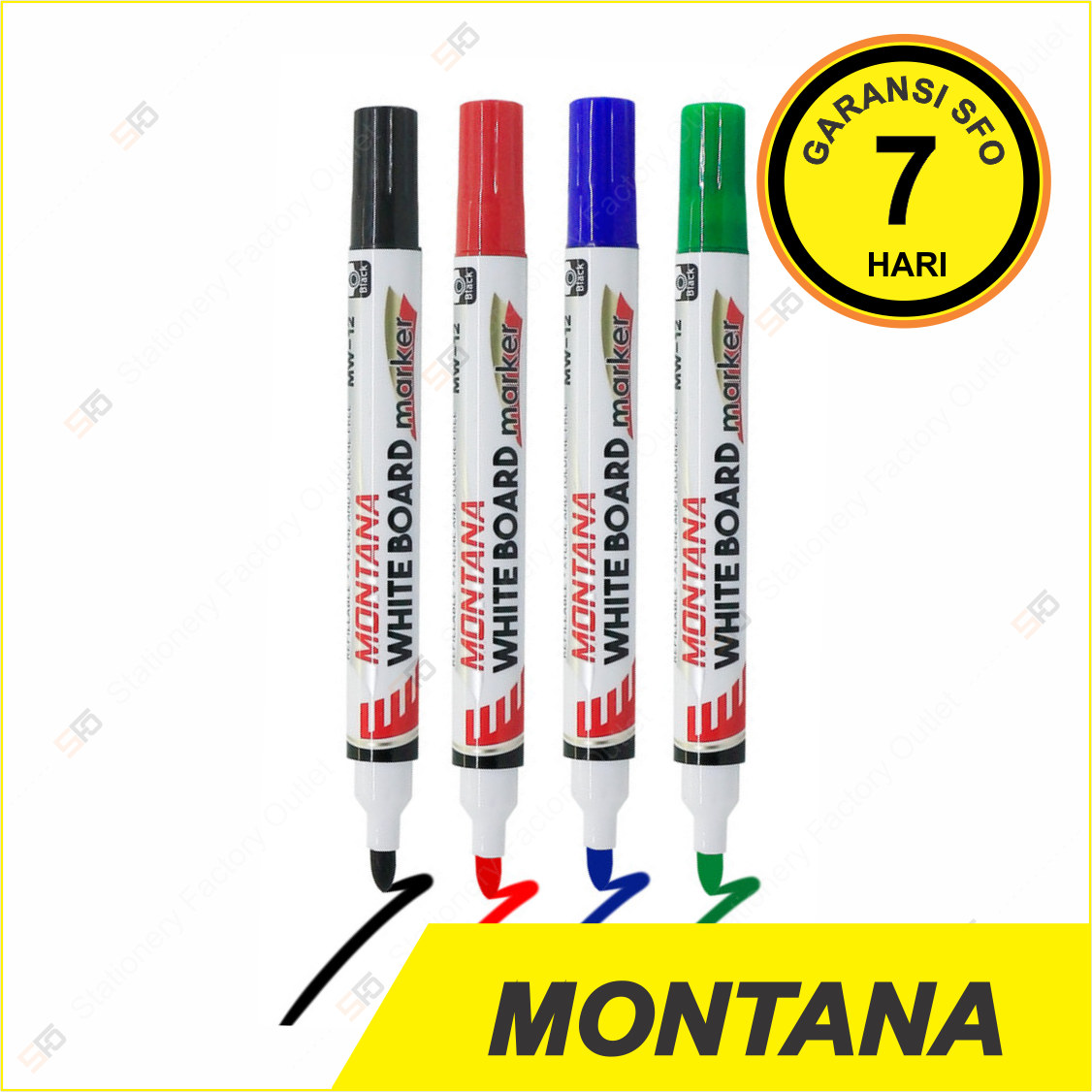 

Spidol Papan Tulis Montana - Bisa Diisi Ulang - Whiteboard Refillable Marker MW-12