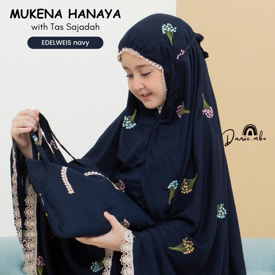 Mukena Anak Remaja Bordir Tas Sajadah Hanaya Katun Rayon Premium